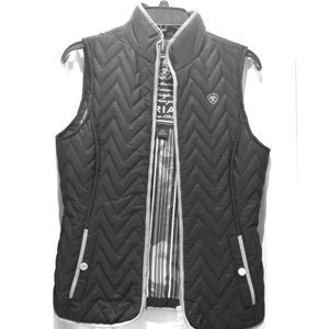 Ariat vest, black with purple piping, zip up front